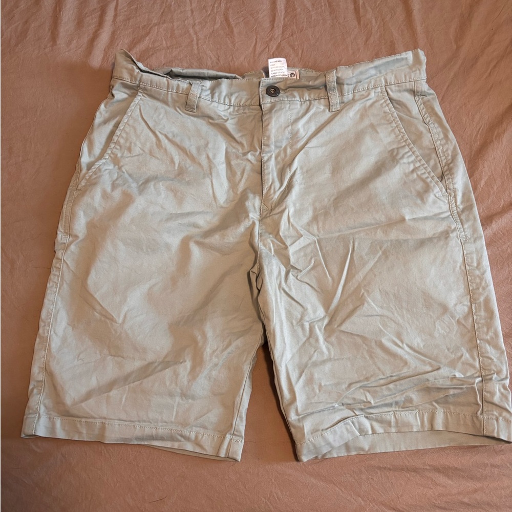 Free Planet Men's Light Green Flat Front Shorts